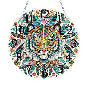 Animaux-Pendentif horloge en bois avec diamant