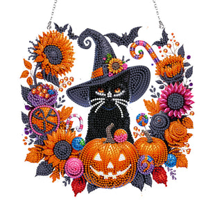 Halloween-Pendentif en acrylique avec diamant sur un seul côté