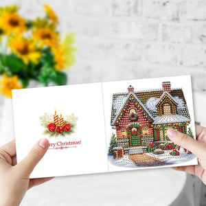 6/12Pcs/Set Cartes de vœux de Noël en diamant