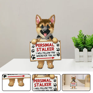 Ornement de bureau en acrylique à diamant pour chat  chien et perceuse à tête secouante