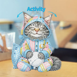 Ornement de bureau en acrylique à diamant pour chat  chien et perceuse à tête secouante