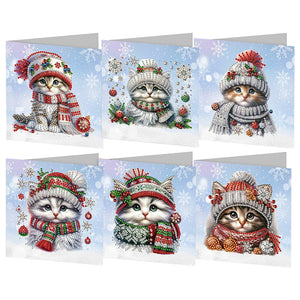 6/8/12Pcs/Set Cartes de vœux de Noël à motif de diamants