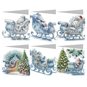 6/8/12Pcs/Set Cartes de vœux de Noël à motif de diamants