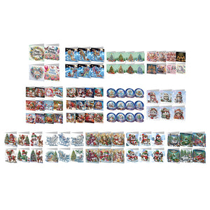 6/8/12Pcs/Set Cartes de vœux de Noël à motif de diamants