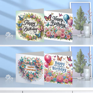 6/8/12Pcs/Set Cartes de vœux de Noël à motif de diamants