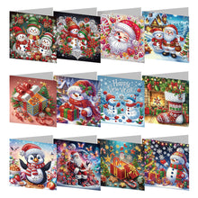 Charger l&#39;image dans la galerie, 6/8/12Pcs/Set Cartes de vœux de Noël à motif de diamants
