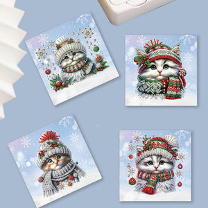 6/8/12Pcs/Set Cartes de vœux de Noël à motif de diamants