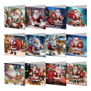 6/8/12Pcs/Set Cartes de vœux de Noël à motif de diamants