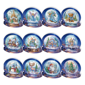 6/8/12Pcs/Set Cartes de vœux de Noël à motif de diamants