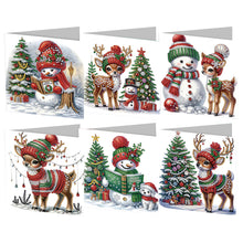 Charger l&#39;image dans la galerie, 6/8/12Pcs/Set Cartes de vœux de Noël à motif de diamants

