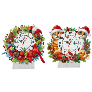 Pendentif horloge de Noël en acrylique avec diamant