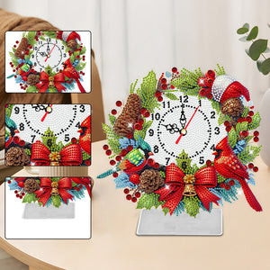 Pendentif horloge de Noël en acrylique avec diamant
