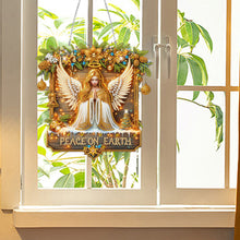 Charger l&#39;image dans la galerie, Noël-Pendentif en bois avec diamant sur un seul côté
