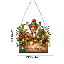 Charger l&#39;image dans la galerie, Noël-Pendentif en bois avec diamant sur un seul côté
