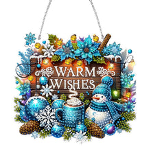 Charger l&#39;image dans la galerie, Noël-Pendentif en bois avec diamant sur un seul côté
