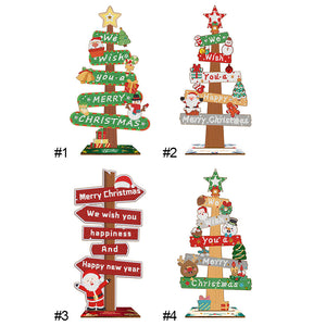 Panneau de Noël en bois Peinture de bureau avec diamants