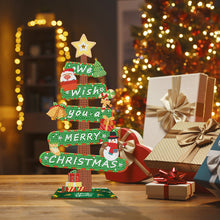 Charger l&#39;image dans la galerie, Panneau de Noël en bois Peinture de bureau avec diamants
