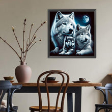 Charger l&#39;image dans la galerie, Les loups sous la lune-Full Round Diamond Painting-40x40cm
