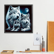 Charger l&#39;image dans la galerie, Les loups sous la lune-Full Round Diamond Painting-40x40cm
