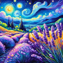 Charger l&#39;image dans la galerie, champ de lavande-Full Round Diamond Painting-40x40cm
