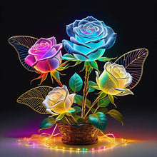 Charger l&#39;image dans la galerie, Rose lumineuse-Full Round Diamond Painting-30x30cm
