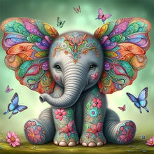 Charger l&#39;image dans la galerie, Éléphant-Full Round Diamond Painting-30x30cm
