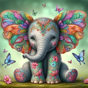 Éléphant-Full Round Diamond Painting-30x30cm