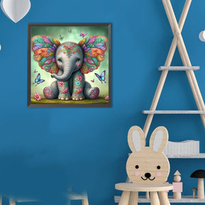 Éléphant-Full Round Diamond Painting-30x30cm