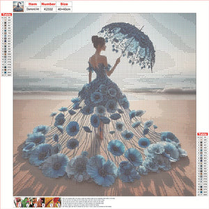 Robe jupe fille-Full Round Diamond Painting-40x40cm
