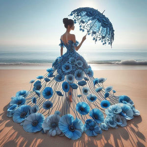 Robe jupe fille-Full Round Diamond Painting-40x40cm