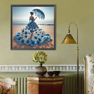 Robe jupe fille-Full Round Diamond Painting-40x40cm