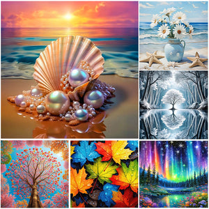 plage-Full Round Diamond Painting-30x30cm