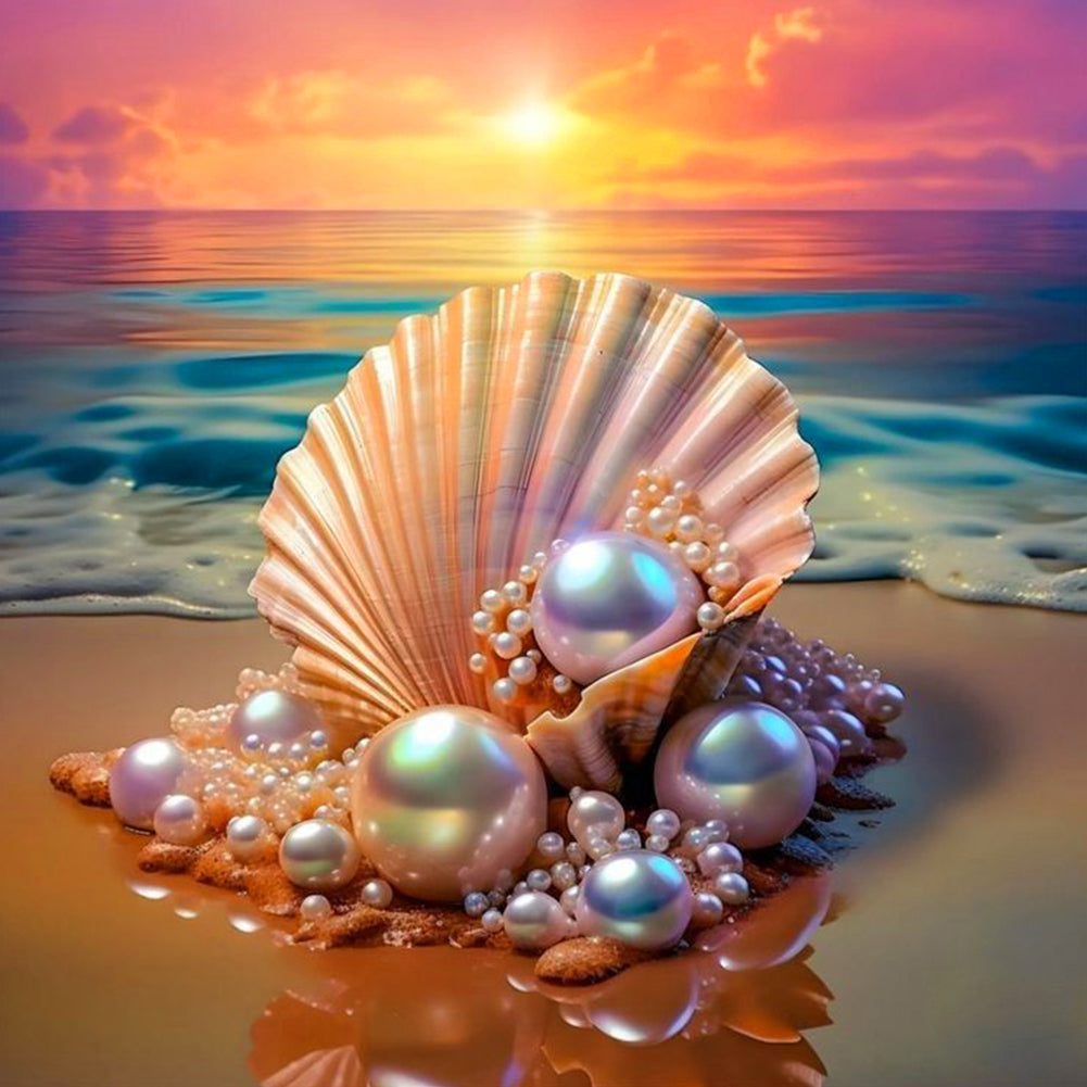 plage-Full Round Diamond Painting-30x30cm