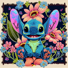 Charger l&#39;image dans la galerie, Stitch Fleur Diamond Painting 45*40CM
