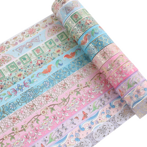 12/24 Rouleaux de ruban adhésif réutilisable Fleur/Nuit étoilée/Van Gogh Washi Tape Set Illustration Ruban décoratif