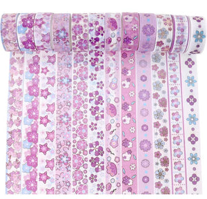 12/24 Rouleaux de ruban adhésif réutilisable Fleur/Nuit étoilée/Van Gogh Washi Tape Set Illustration Ruban décoratif