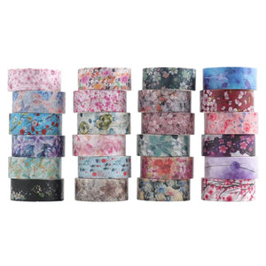 12/24 Rouleaux de ruban adhésif réutilisable Fleur/Nuit étoilée/Van Gogh Washi Tape Set Illustration Ruban décoratif