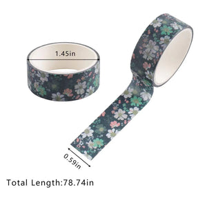 12/24 Rouleaux de ruban adhésif réutilisable Fleur/Nuit étoilée/Van Gogh Washi Tape Set Illustration Ruban décoratif