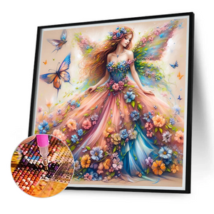 Fée papillon- Diamond Painting-40x40cm