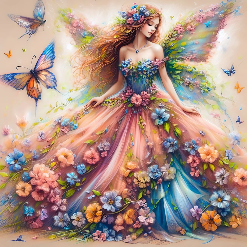 Fée papillon- Diamond Painting-40x40cm