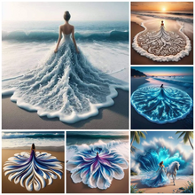 Charger l&#39;image dans la galerie, Robe de plage fille   -Diamond painting 40*40cm
