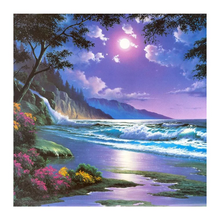 Charger l&#39;image dans la galerie, Plage vue de nuit -Diamond Painting 40*40CM
