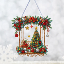 Charger l&#39;image dans la galerie, Pendentif en forme d&#39;arbre de Noël avec peinture au diamant
