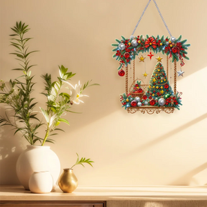 Pendentif en forme d'arbre de Noël avec peinture au diamant