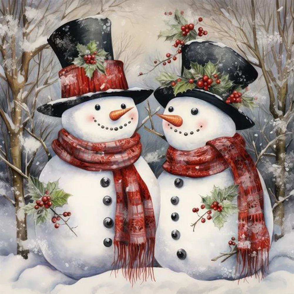 Noël bonhomme de neige - Full Drill Diamond Painting 40*40cm