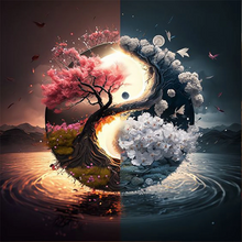 Charger l&#39;image dans la galerie, Diagramme yin et yang de l’arbre sacré - Full Drill Diamond Painting 40*40cm
