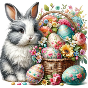 Lapin de Pâques-Full Round Diamond Painting-40x40cm