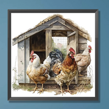 Charger l&#39;image dans la galerie, Coq de la ferme-Full Round Diamond Painting-40x40cm

