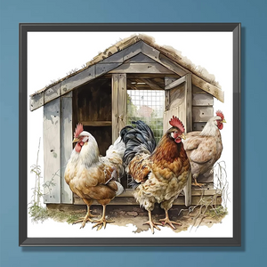 Coq de la ferme-Full Round Diamond Painting-40x40cm