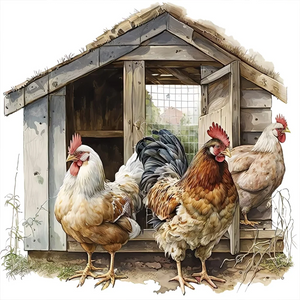 Coq de la ferme-Full Round Diamond Painting-40x40cm